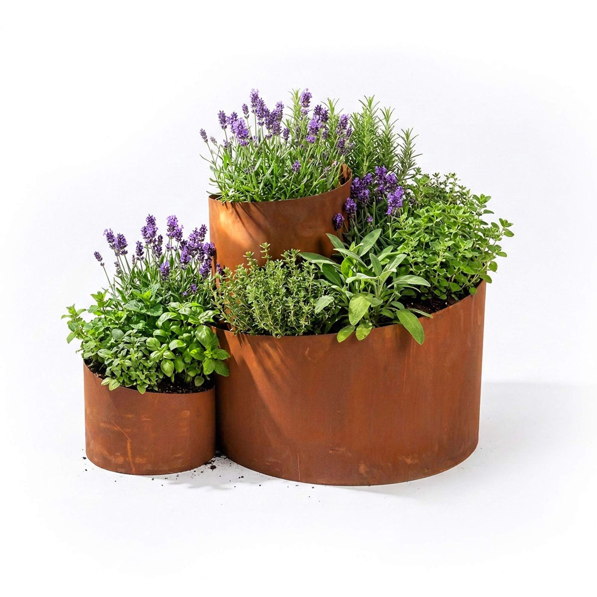 Herb Pyramid Garden Planter, Steel, Rust Finish