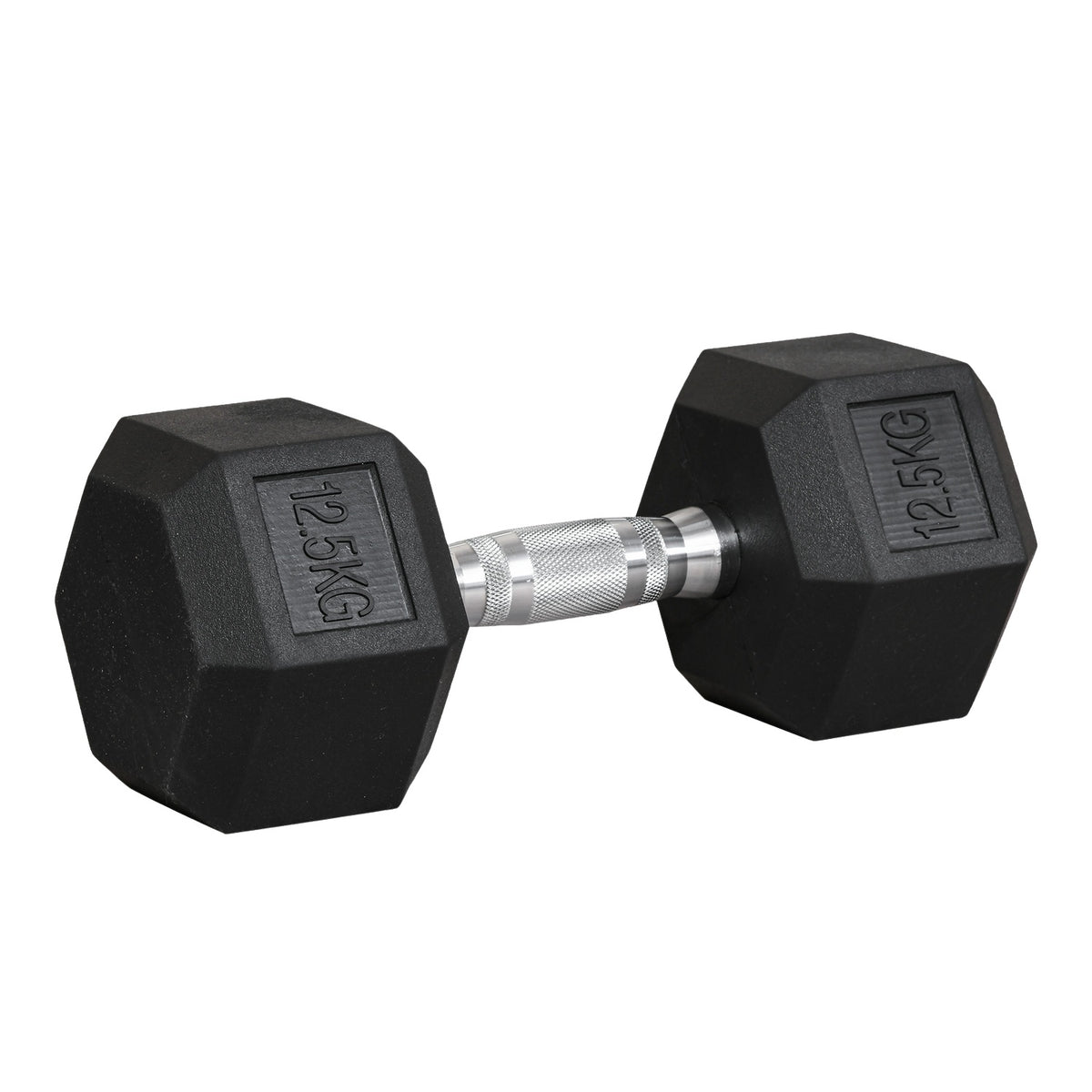 Hexagon Dumbbell Cast Iron Dumbbell Rubber Dumbbell Handle Knurled Weights Metal Rubber Black 1 X 12.5 Kg