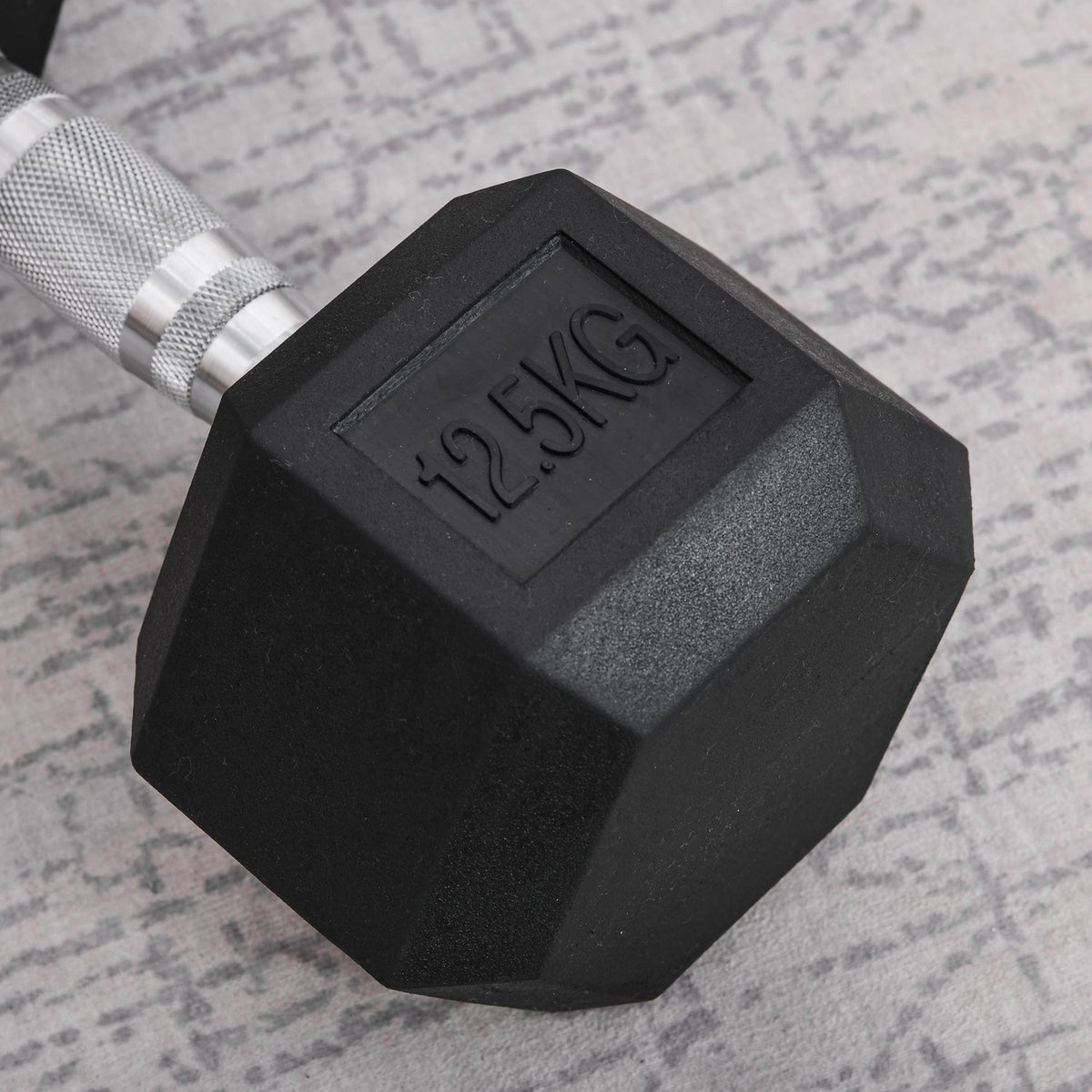 Hexagon Dumbbell Cast Iron Dumbbell Rubber Dumbbell Handle Knurled Weights Metal Rubber Black 1 X 12.5 Kg