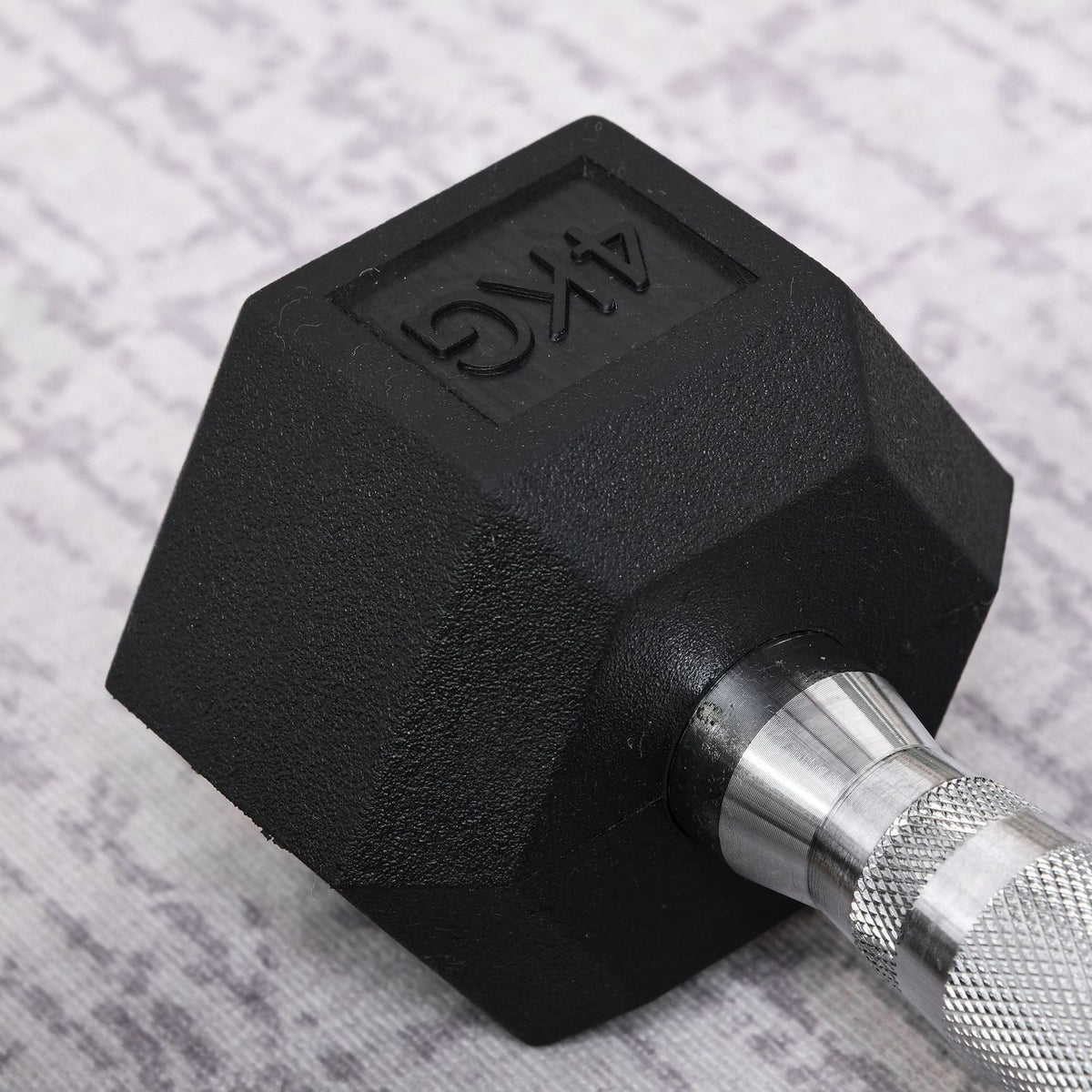 Hexagon Dumbbells Set Of 2 Cast Iron Dumbbells Handle Knurled Dumbbell Set Weights Metal Rubber Black 2 X 4 Kg