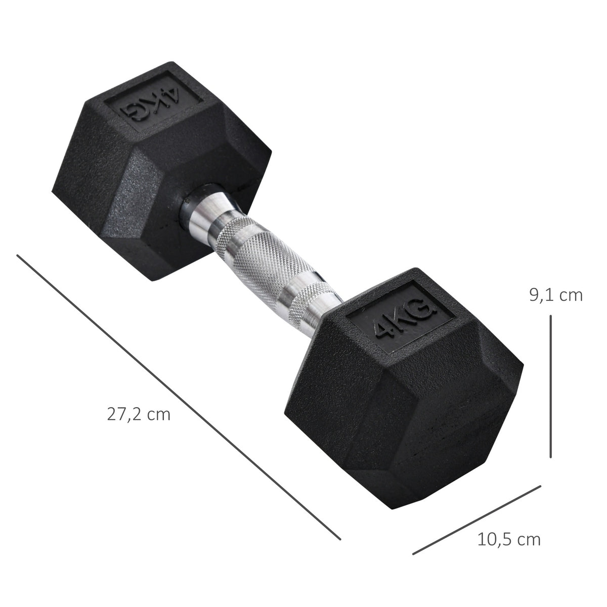 Hexagon Dumbbells Set Of 2 Cast Iron Dumbbells Handle Knurled Dumbbell Set Weights Metal Rubber Black 2 X 4 Kg