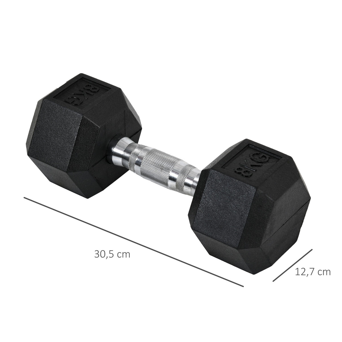 Hexagon Dumbbells Set Of 2 Cast Iron Dumbbells Handle Knurled Dumbbell Set Weights Metal Rubber Black 2 X 8 Kg
