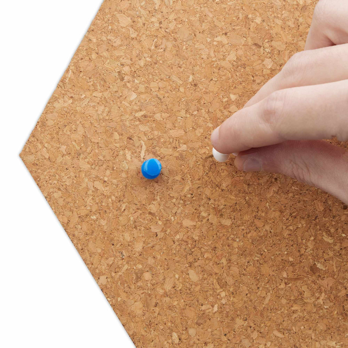 Hexagonal pegboards in cork, set of 14