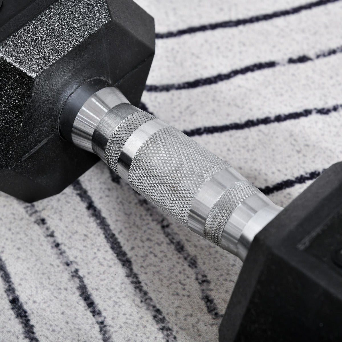 Hexagon dumbbells set of 2 2x10kg cast iron rubber cover black