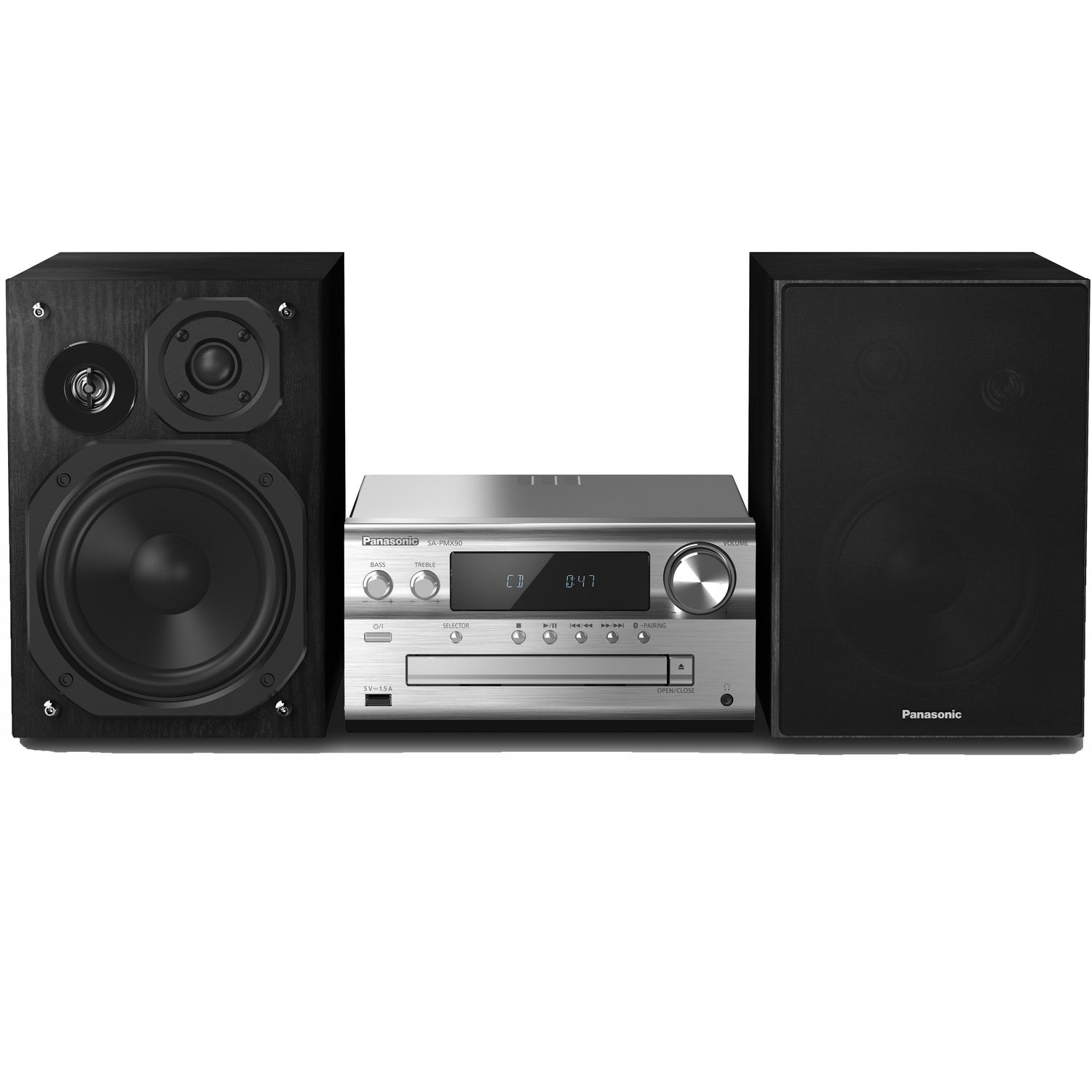 Hi-Res Audio Stereo System with Bluetooth and CD Player