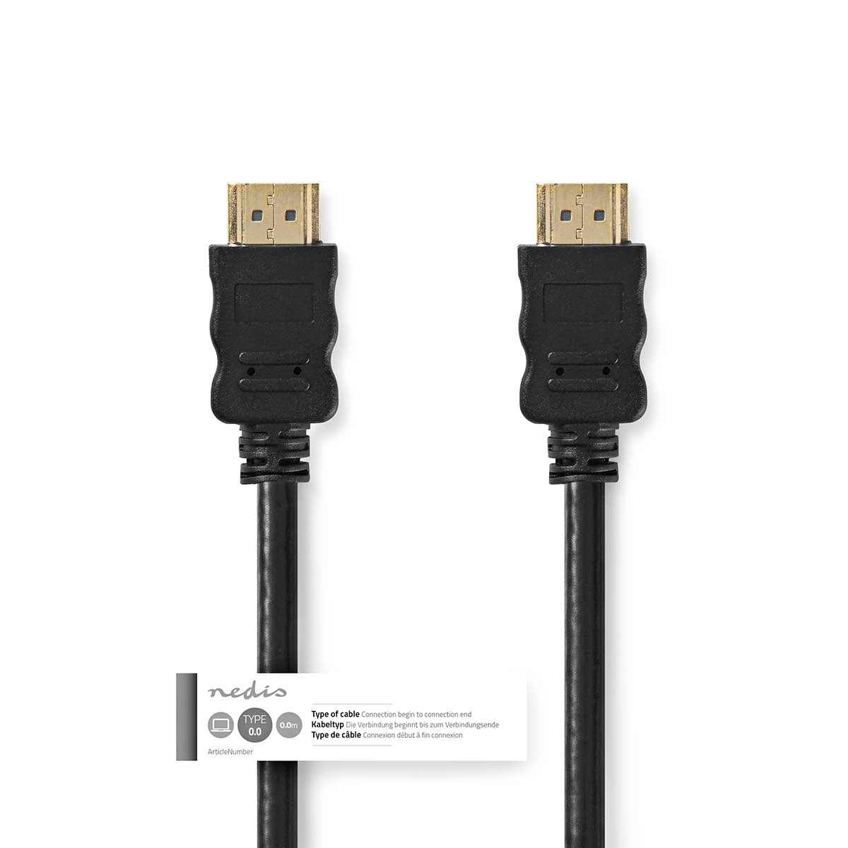 High Speed HDMI ™ cable with Ethernet | HDMI™ Connector | HDMI™ Connector | 4K@30Hz | ARC | 10.2 Gbps | 1.50 m | Round | PVC | Black | Tag