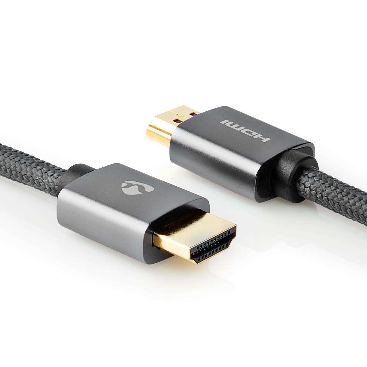 High Speed HDMI ™ cable with Ethernet | HDMI™ Connector | HDMI™ Connector | 4K@60Hz | ARC | 18 Gbps | 2.00 m | Round | Cotton | Gray / Gray With Metal | Carton with covered window