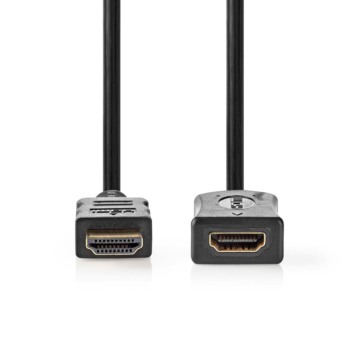 High Speed HDMI ™ cable with Ethernet | HDMI™ Connector | HDMI™ Female | 4K@30Hz | 10.2 Gbps | 5.00 m | Round | PVC | Black | Label
