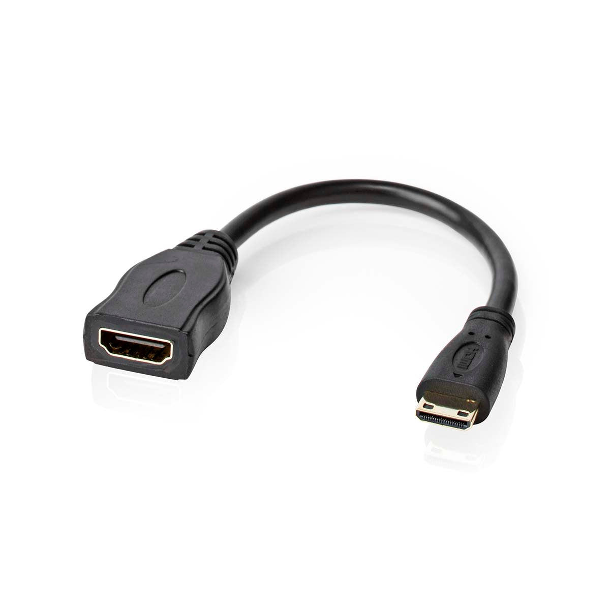 High Speed HDMI ™ cable with Ethernet | HDMI™ Mini connector | HDMI™ Output | 4K@30Hz | 10.2 Gbps | 0.20 m | Round | PVC | Black | Box