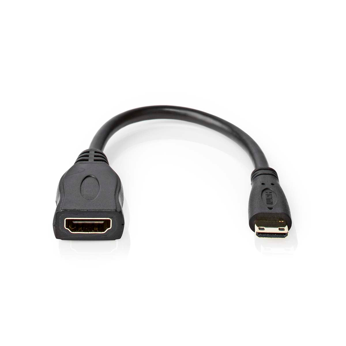 High Speed HDMI ™ cable with Ethernet | HDMI™ Mini connector | HDMI™ Output | 4K@30Hz | 10.2 Gbps | 0.20 m | Round | PVC | Black | Box