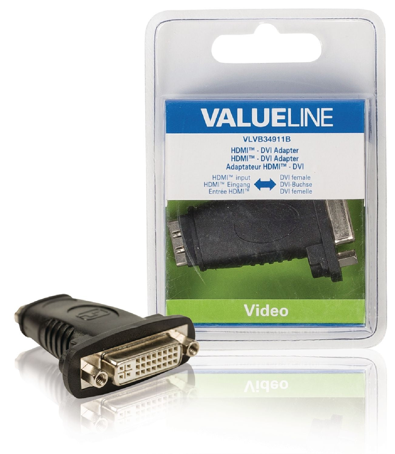 High Speed HDMI with Ethernet Adapter HDMI Female - DVI-D 24+1p female Black