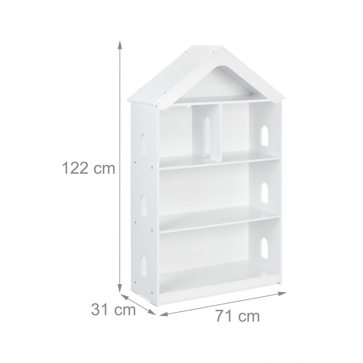 High children's shelf in the shape of a house