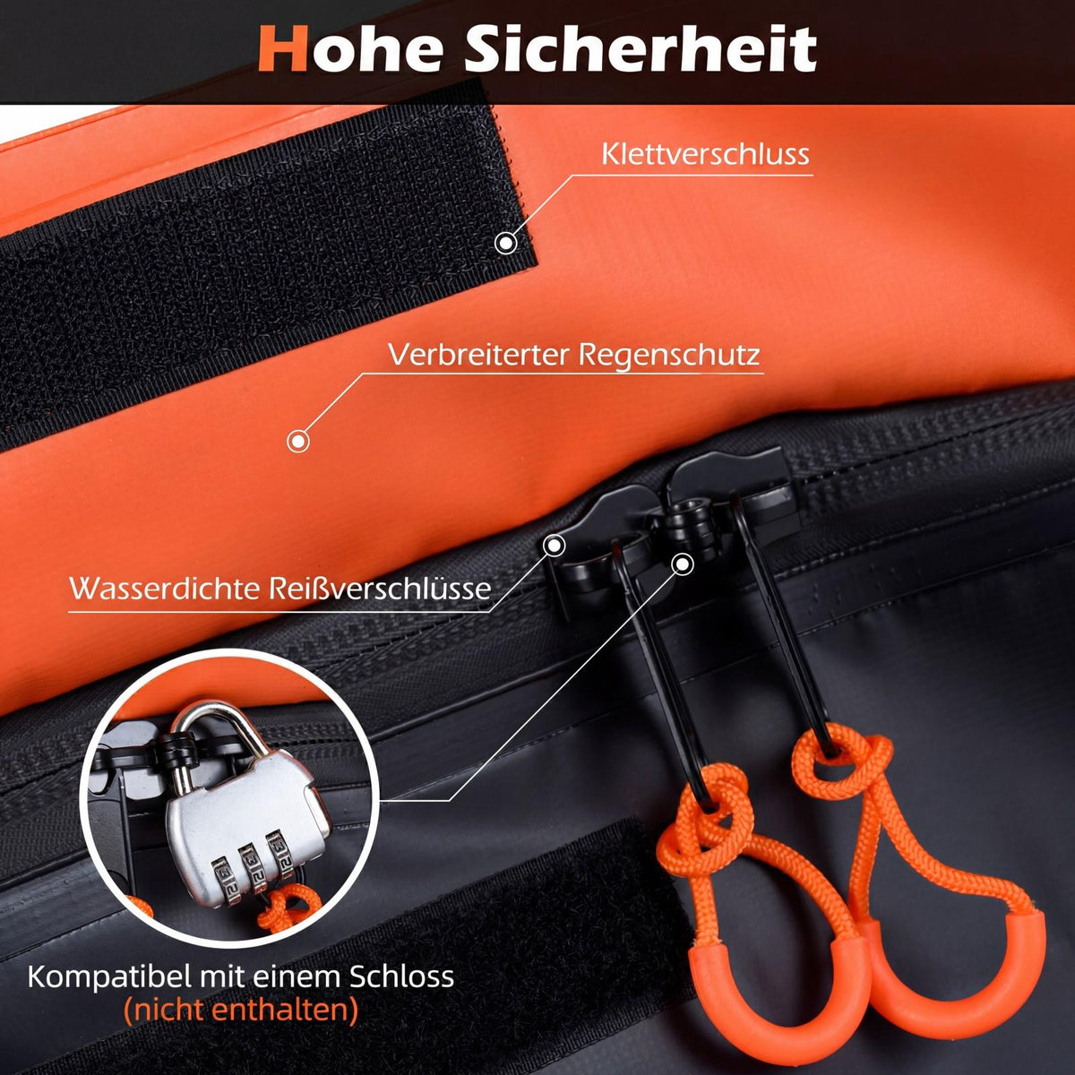Hitch Cargo Bag 255L, Waterproof PVC, Foldable, Reinforced Straps