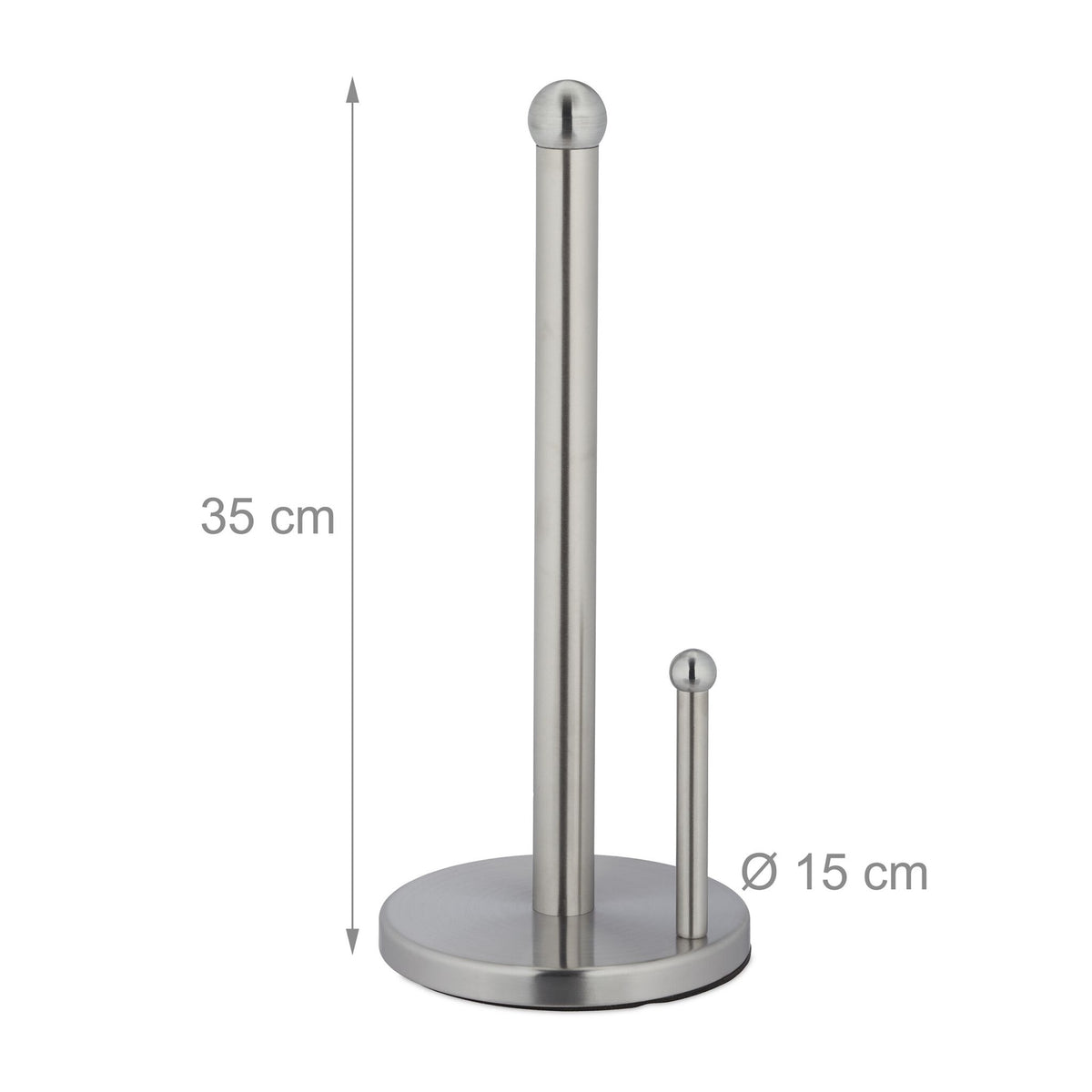 Holder for household paper in stainless steel