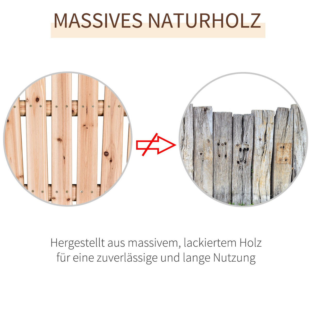 Hollywood Swing 2-Seater Garden Swing Swing Bench Hanging Bench Solid Wood Natural 187 X 137 X 170 Cm
