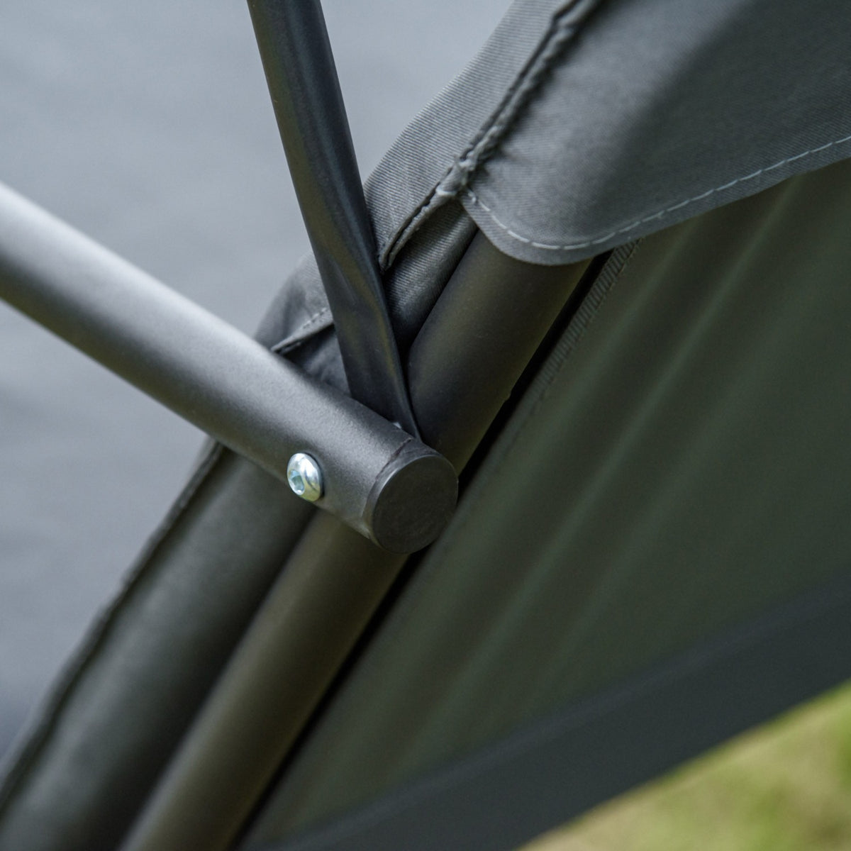 Hollywood Swing 3-Seater Comfortable Swing Bench With Roof, Steel Construction, Gray & Black, 172X110X153Cm