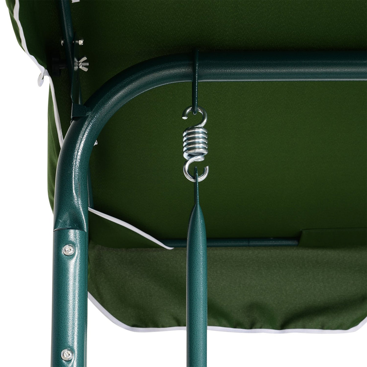 Hollywood Swing, 3-Seater Garden Swing, Swing Bench, Adjustable Sun Canopy, Metal Frame, Green 170 X 110 X 153 Cm