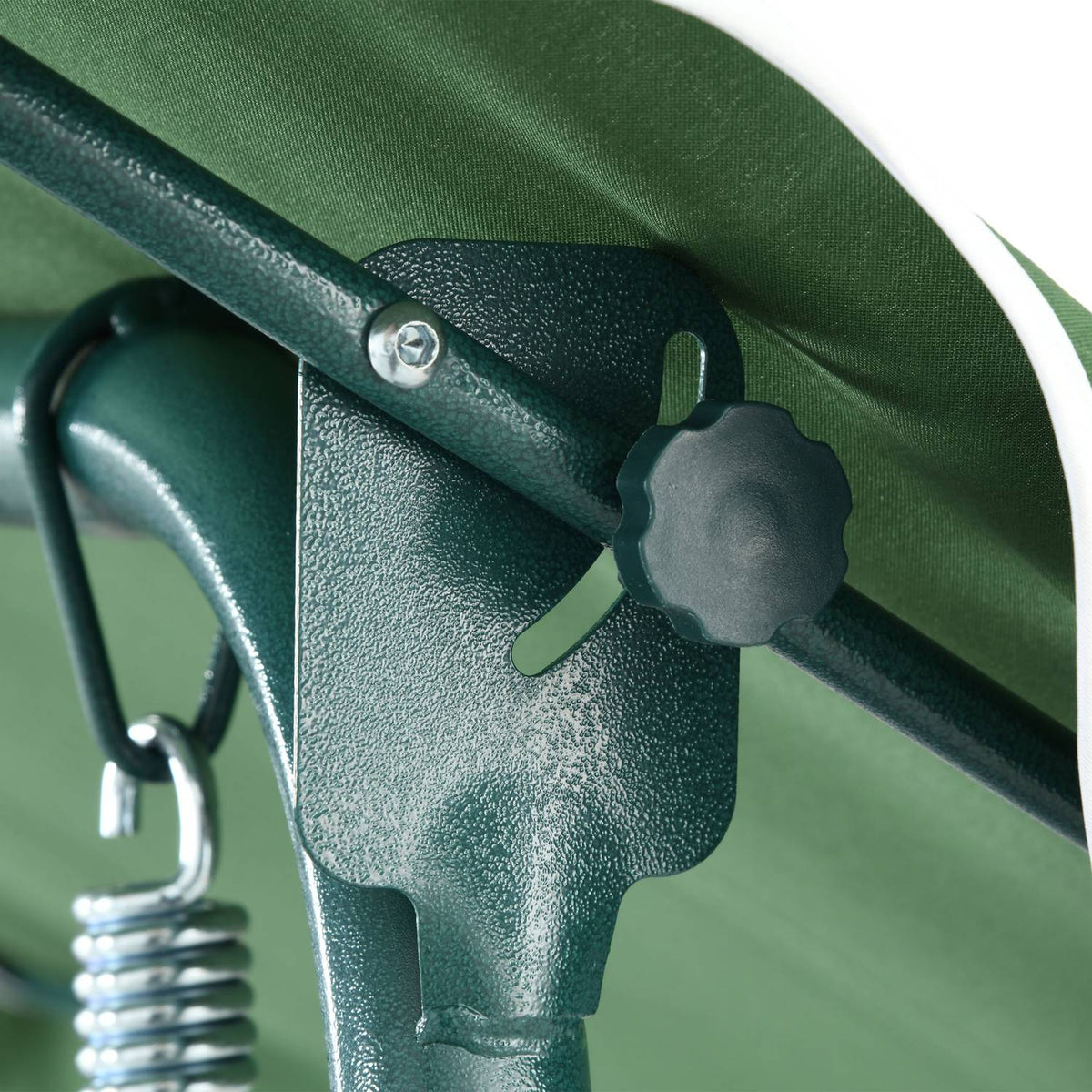Hollywood Swing, 3-Seater Garden Swing, Swing Bench, Adjustable Sun Canopy, Steel Frame, Green 170 X 110 X 153 Cm