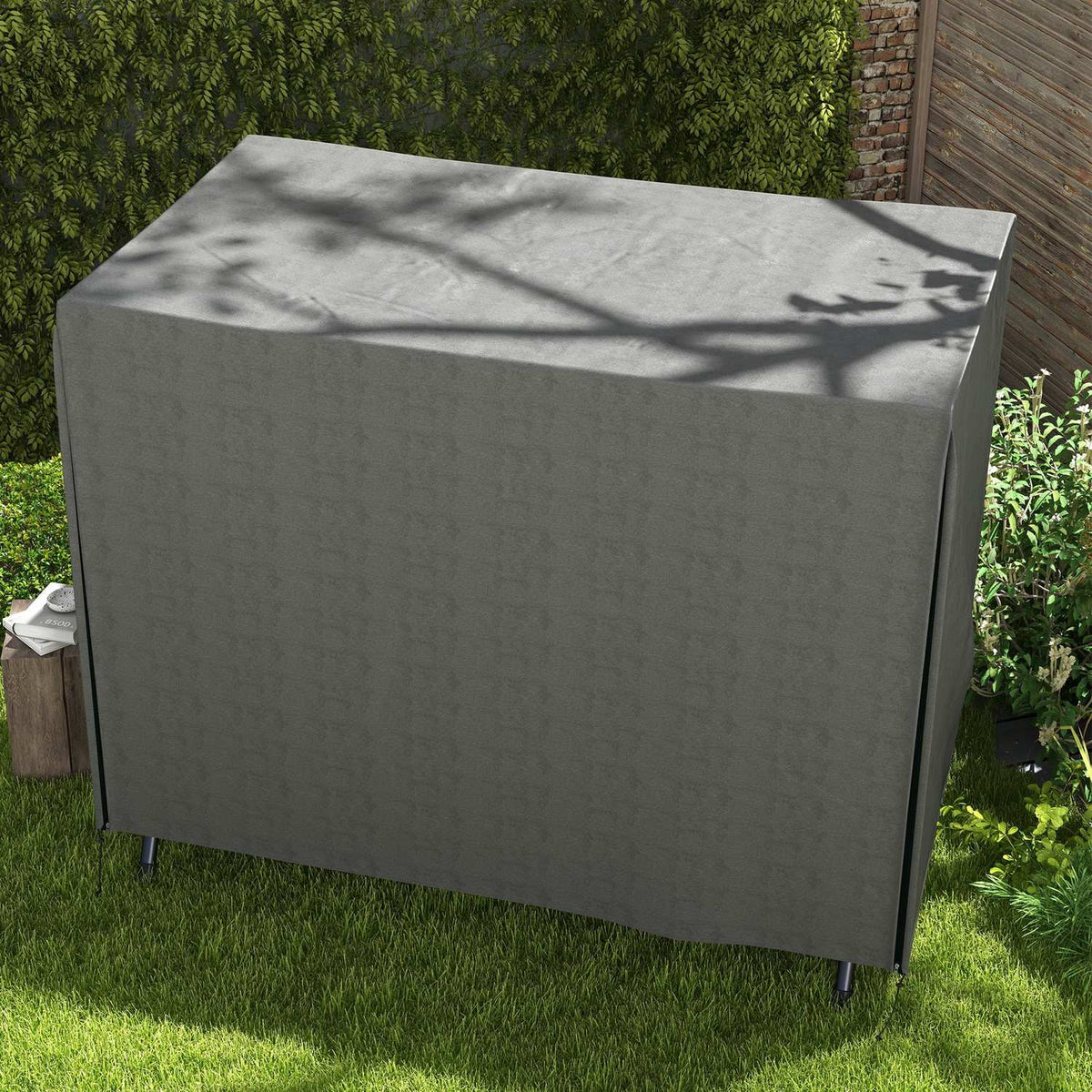 Hollywood Swing Cover 3 Seater, Water-Repellent Winterproof Protective Cover for Garden Swing, UV-Resistant Tarpaulin, Cover, Tear-Resistant 600D Oxford Fabric, 205x124x164cm Dark Gray