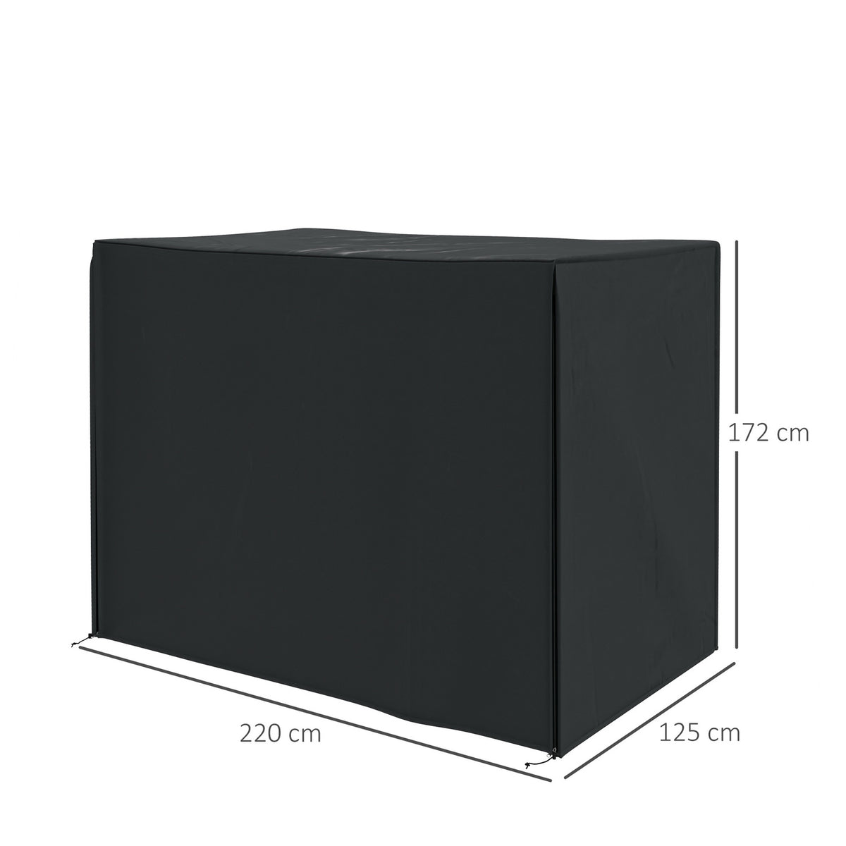 Hollywood Swing Cover Waterproof Protective Cover for Garden Swing with UV Protection Oxford Black 220 x 125 x 172 cm