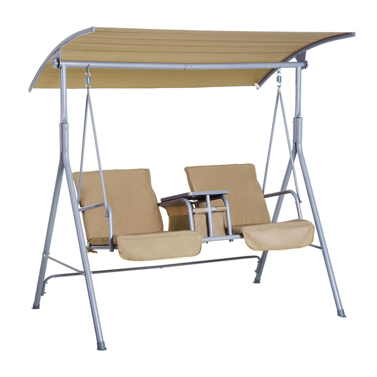 Hollywood Swing Garden Swing 2-Seater With Sun Canopy Beige 175 X 112 X 165 Cm