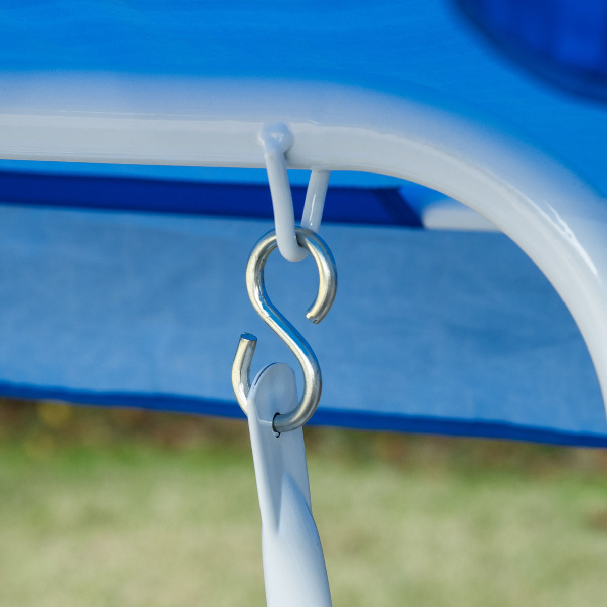 Hollywood Swing Garden Swing For Children, 2-Seater With Adjustable Sun Canopy, Metal, Blue, 110X74X113Cm
