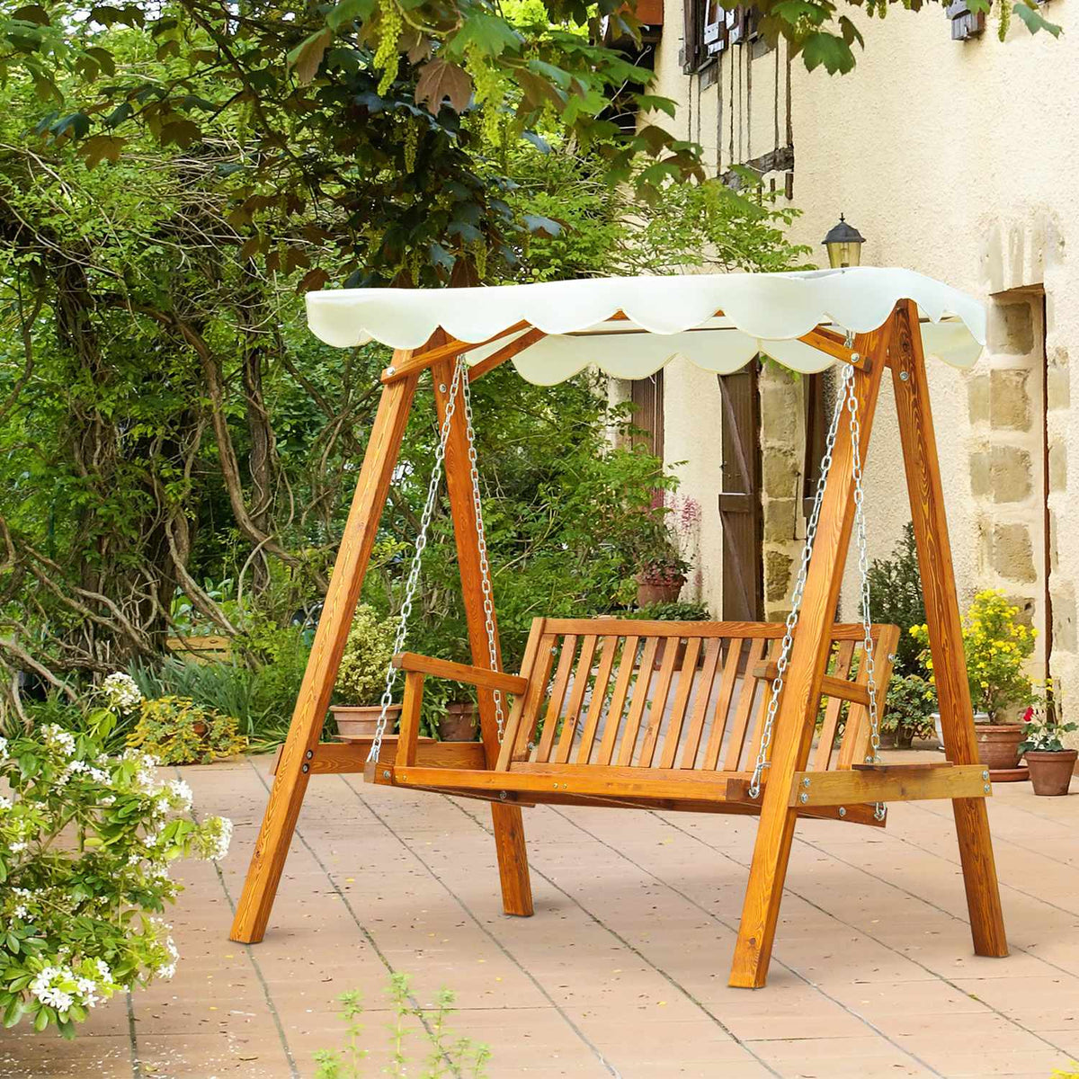 Hollywood Swing Garden Swing Swing Bench Swing 2-Seater Larch