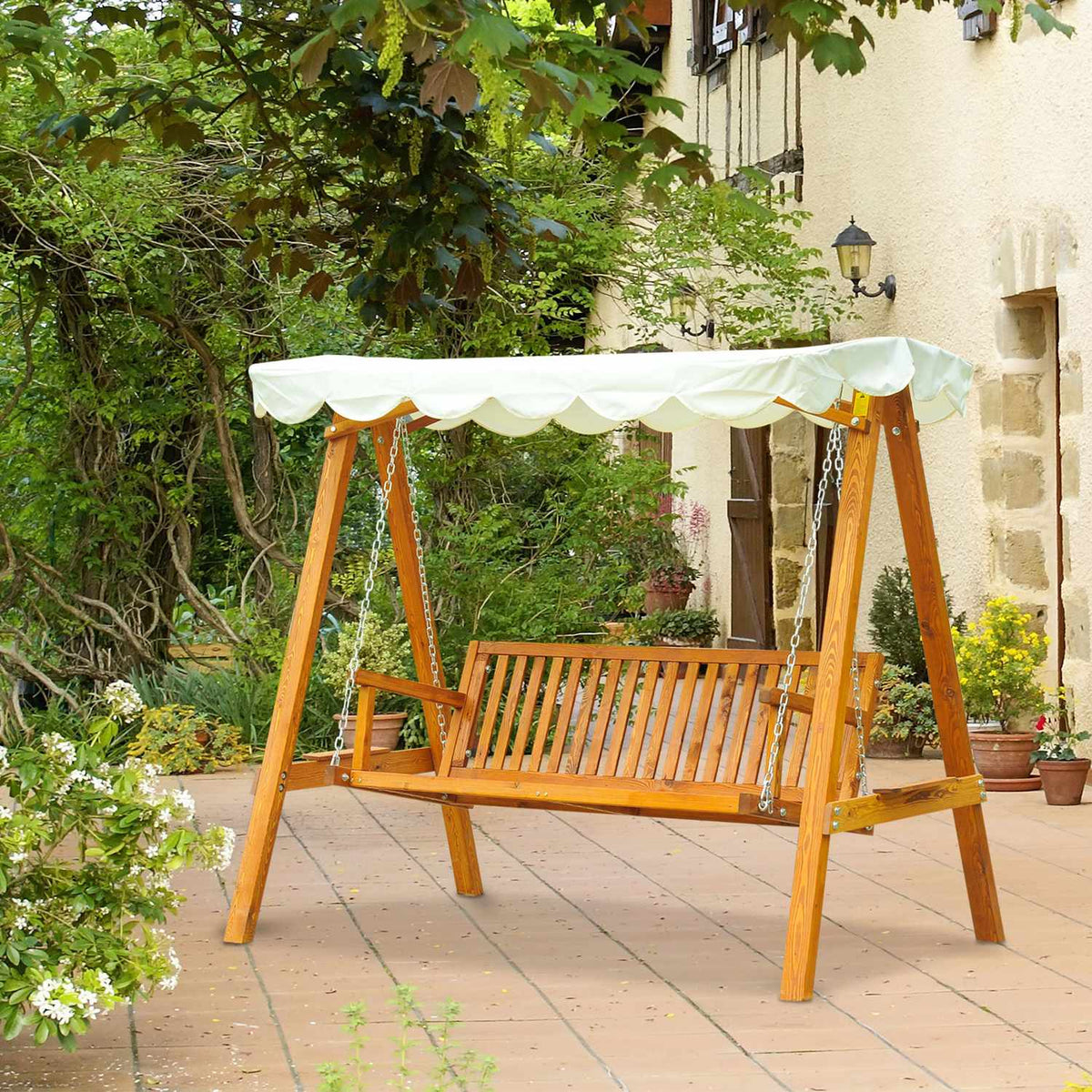 Hollywood Swing Garden Swing Swing Bench Swing 3-Seater Larch