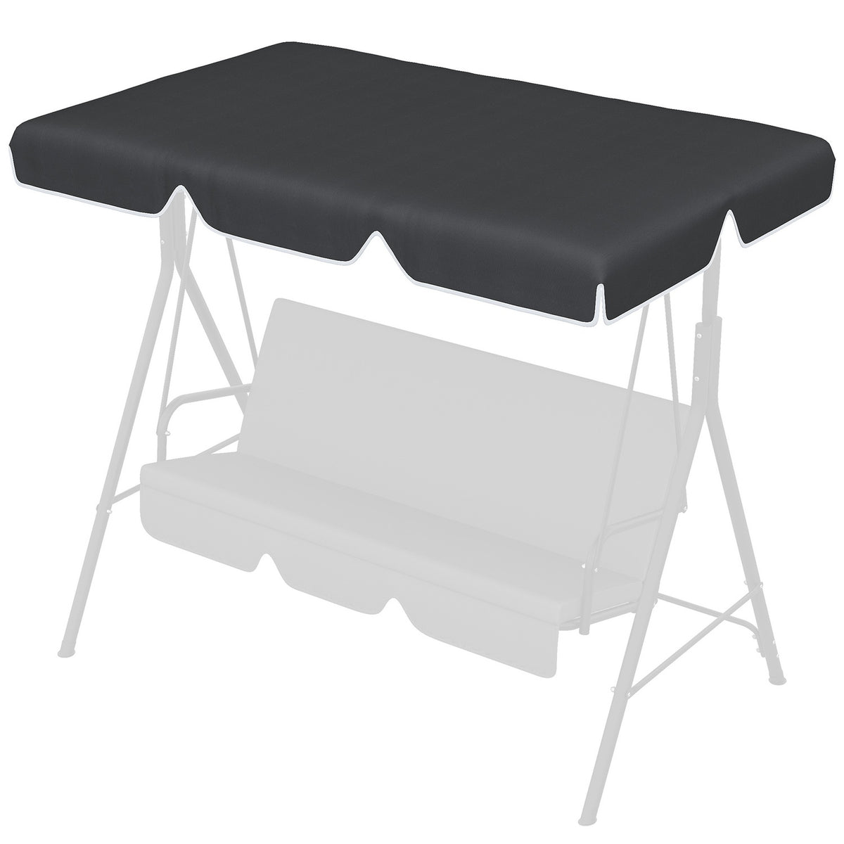 Hollywood Swing Roof Cover Replacement Roof For Hollywood Swing, Sun Canopy For 2 Seater Swing, With Uv Protection, Black