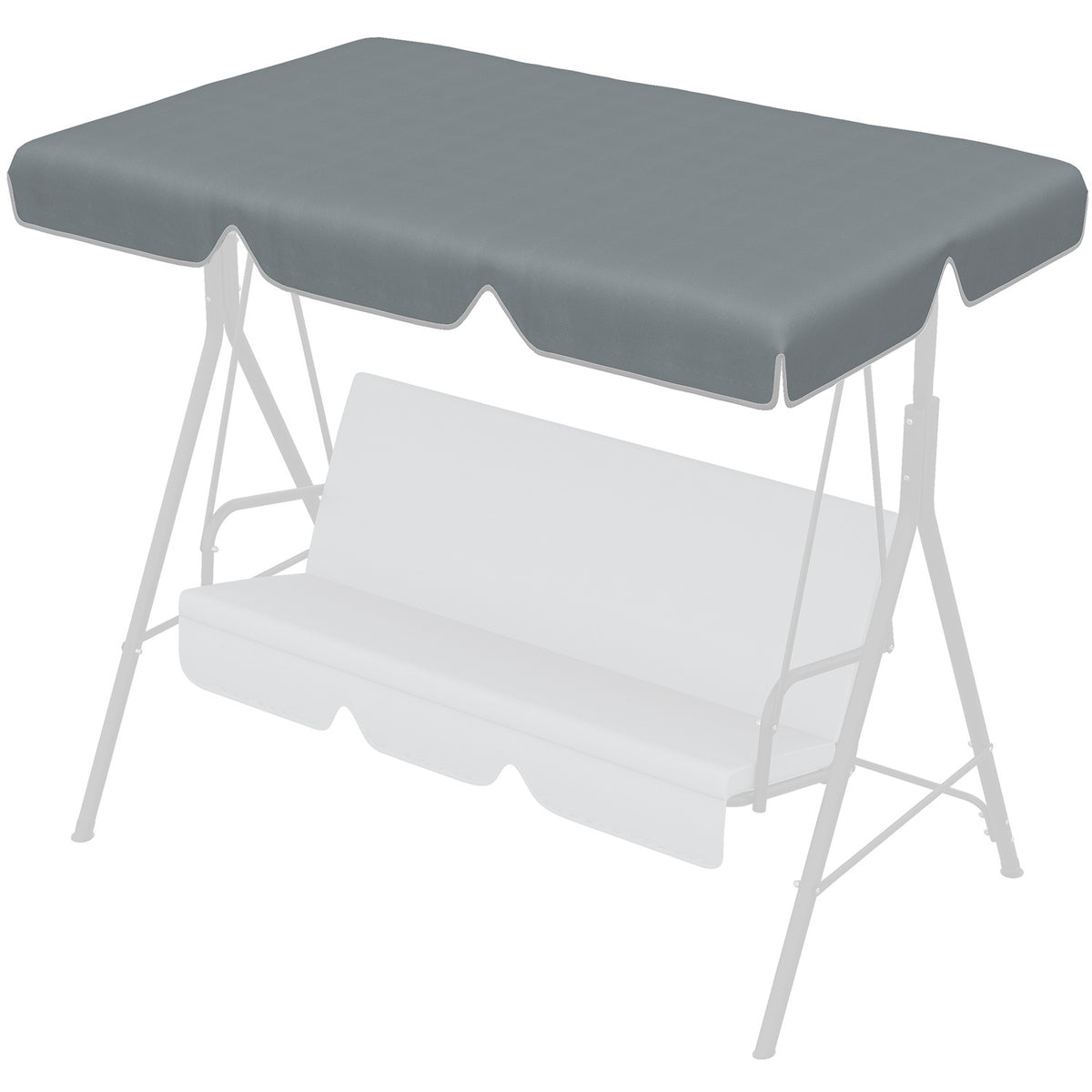 Hollywood Swing Roof Cover Replacement Roof For Hollywood Swing, Sun Canopy For 2 Seater Swing, With Uv Protection, Dark Grey