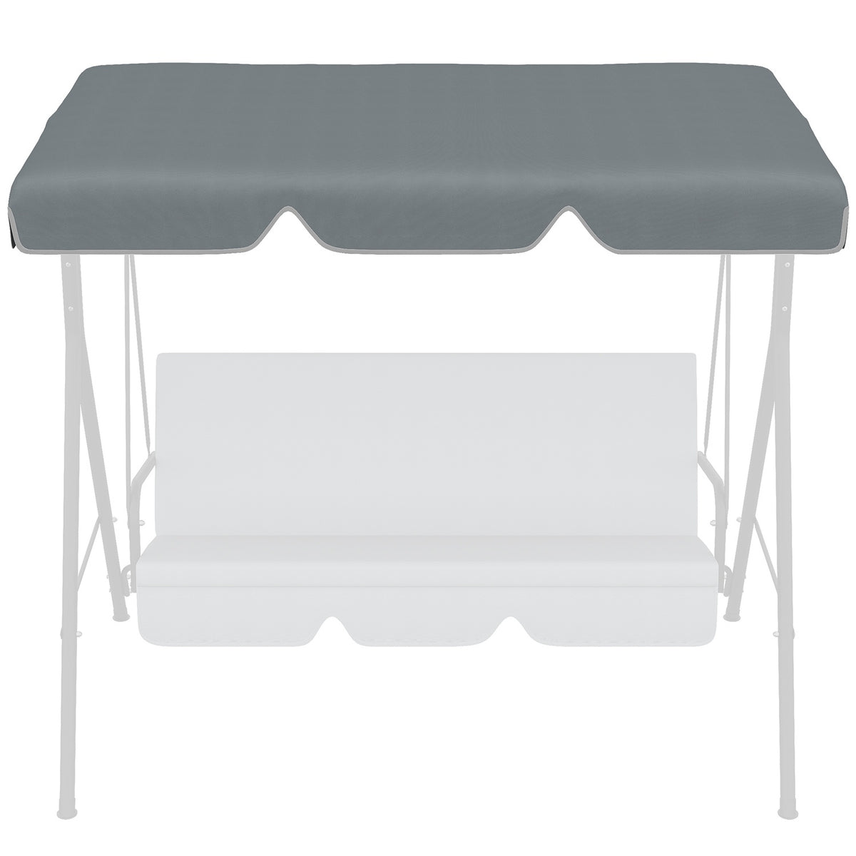 Hollywood Swing Roof Cover Replacement Roof For Hollywood Swing, Sun Canopy For 2 Seater Swing, With Uv Protection, Dark Grey