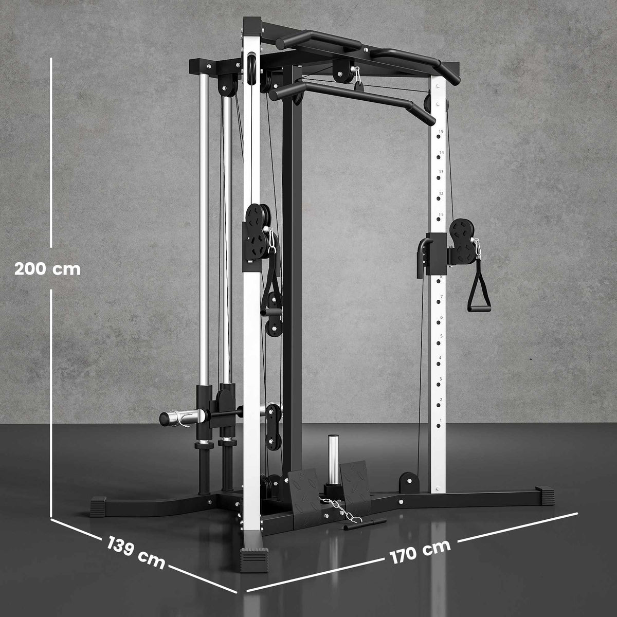 Home Gym Station with Lat Pulldown, Pull-Up Bar, Adjustable