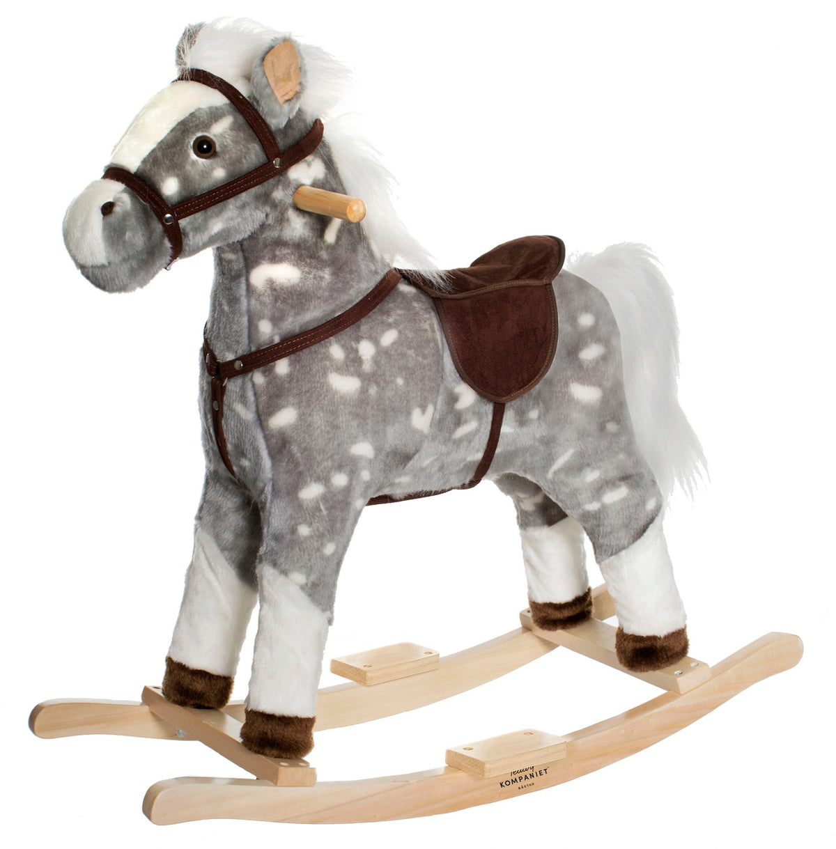 Horse Rocker with Sounds, Grey, 75x70cm, 50kg Capacity