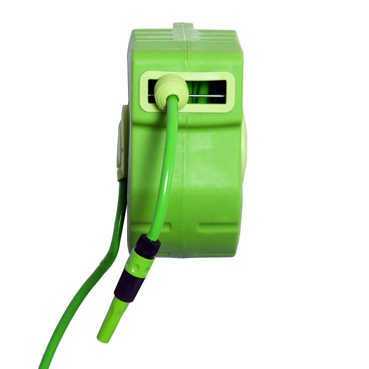 Hose Reel 15M Automatic Hose Reel, Swivel, Ideal For Compressed Air & Gardening, Green