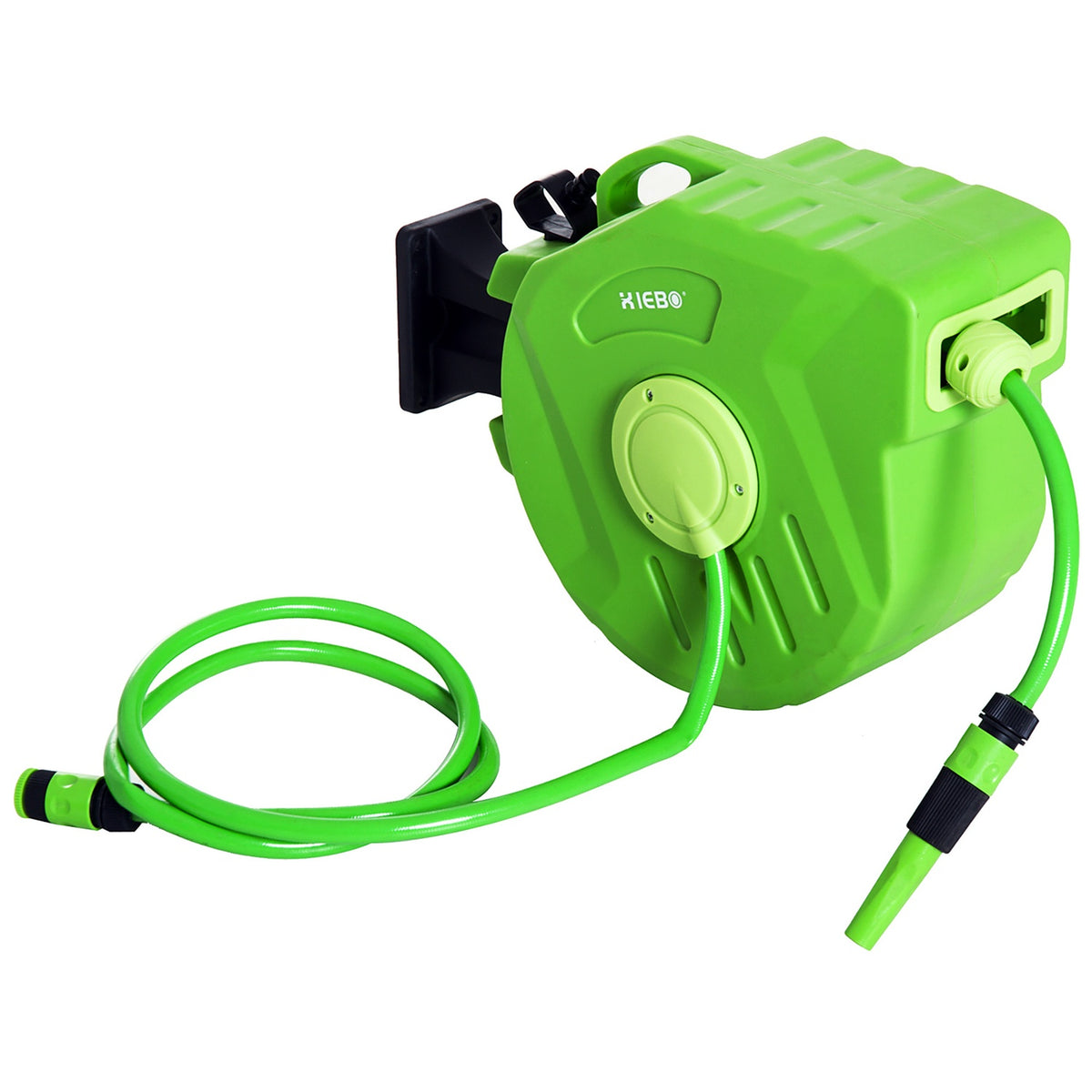 Hose Reel 20+2M Hose Reel Automatic Swiveling Compressed Air Garden 180° Adjustable Compressed Air Hose Green