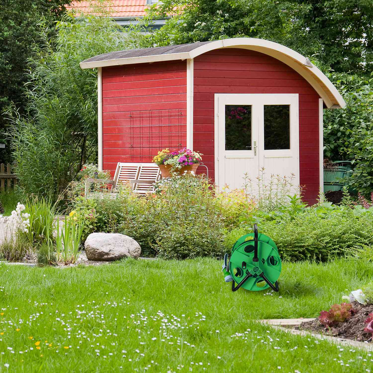 Hose reel 30 meters green/black