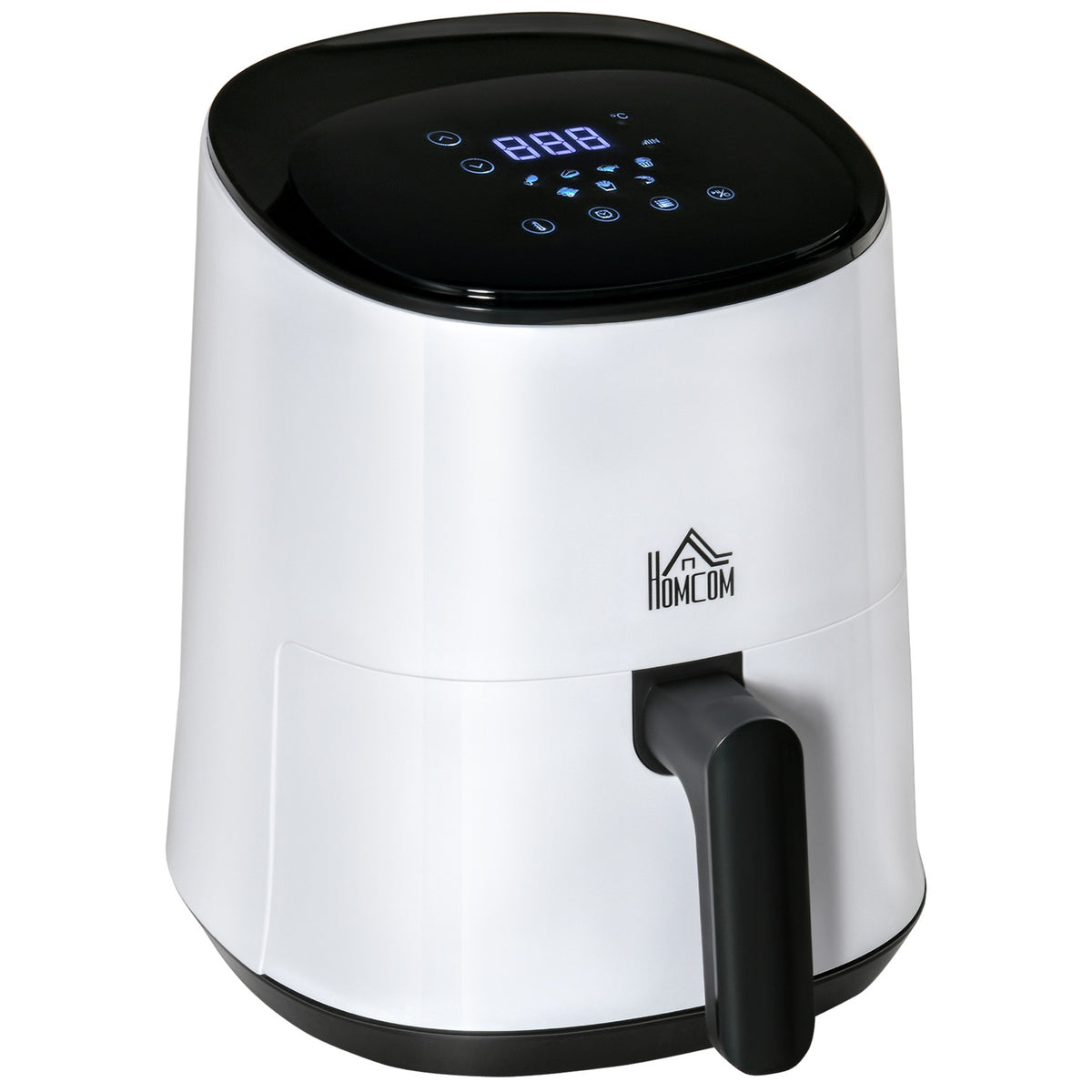 Hot Air Fryer 2.5L, 1300W, 7 Menus, Non-Stick Coated Basket, Steel, White + Black, 33.9X24.9X29.9Cm