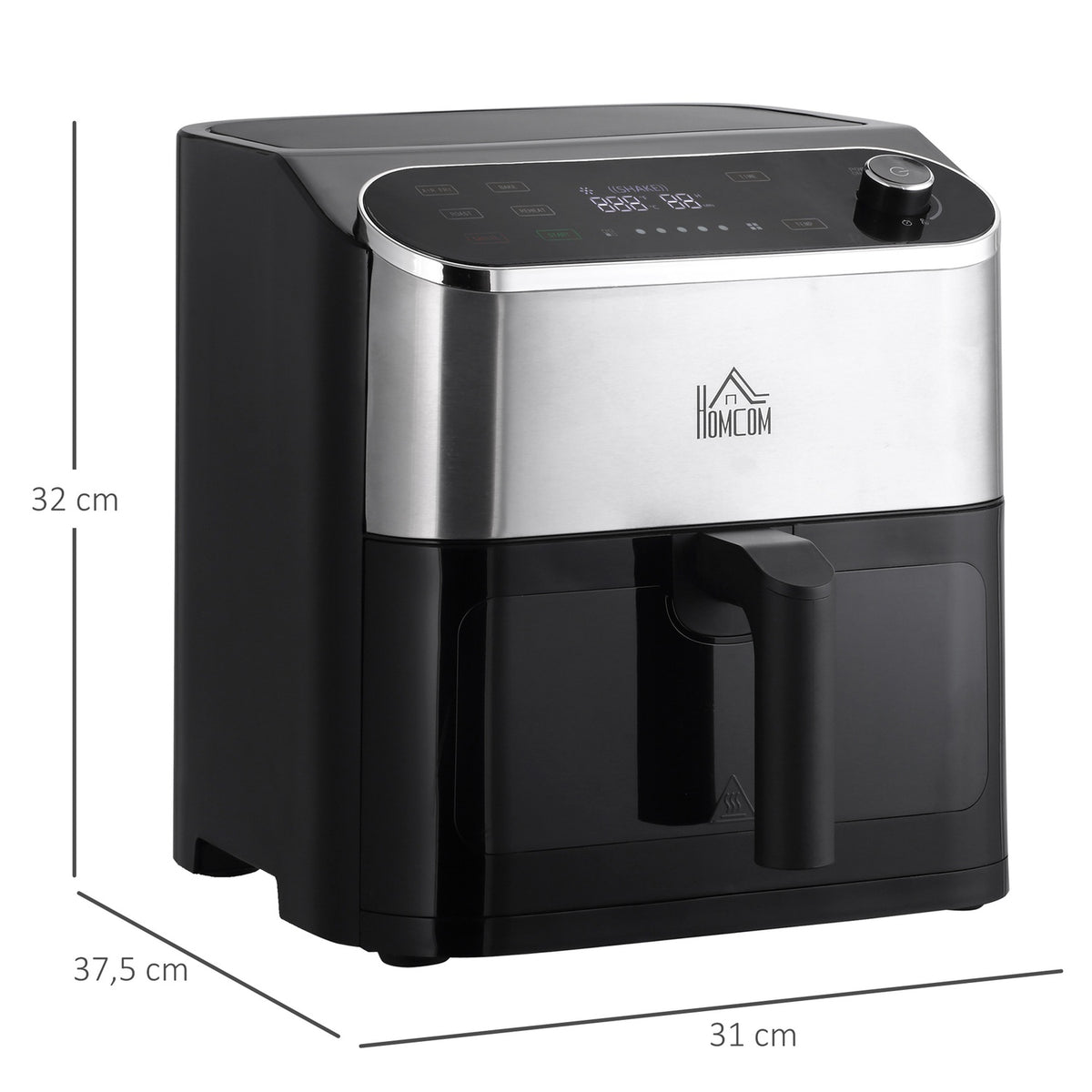 Hot Air Fryer Airfryer With Touchscreen 6.5 L 1350 W 4 In 1 Design Deep Fryer With Timer, Viewing Window, Non-Stick Basket And Overheating Protection