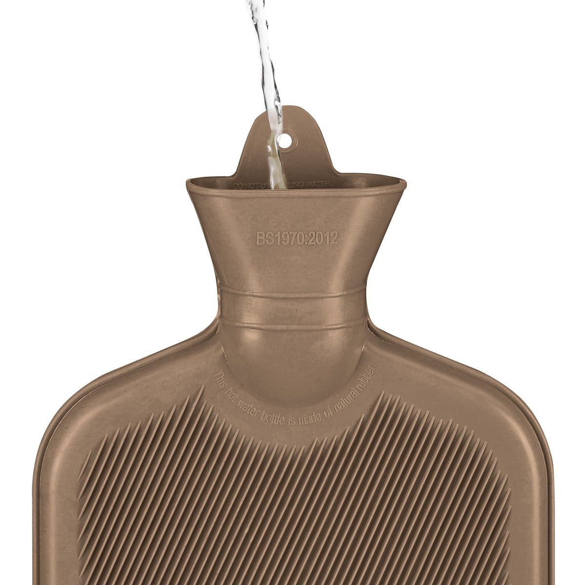 Hot Water Bottle 2L – Brown, Leak-Proof, Pain Relief