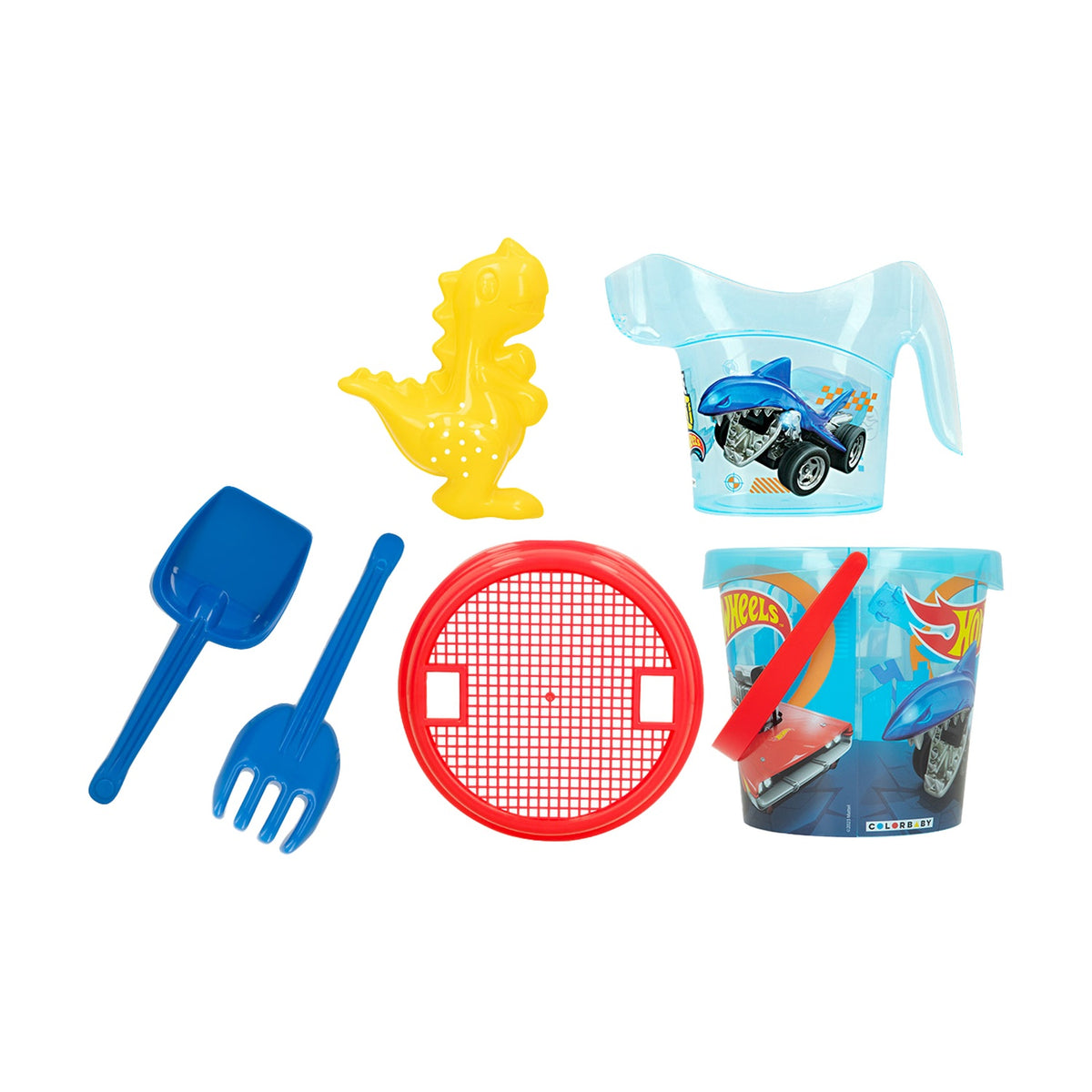 Hot Wheels Beach Toy Set, 18cm Bucket, 6 Pcs