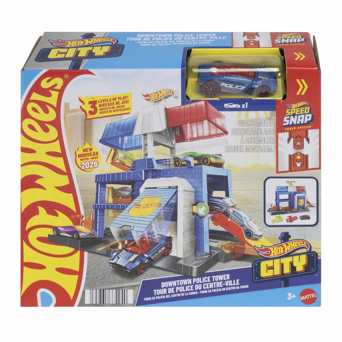 Hot Wheels City Police Station Playset with Car