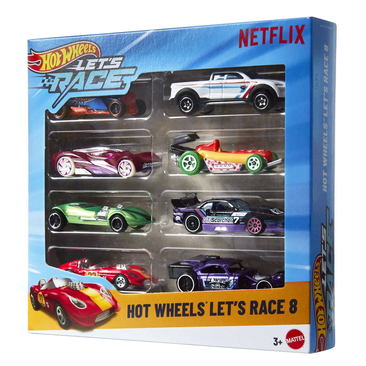 Hot Wheels Let's Race 8-Pack, 1:64 Scale Cars Set
