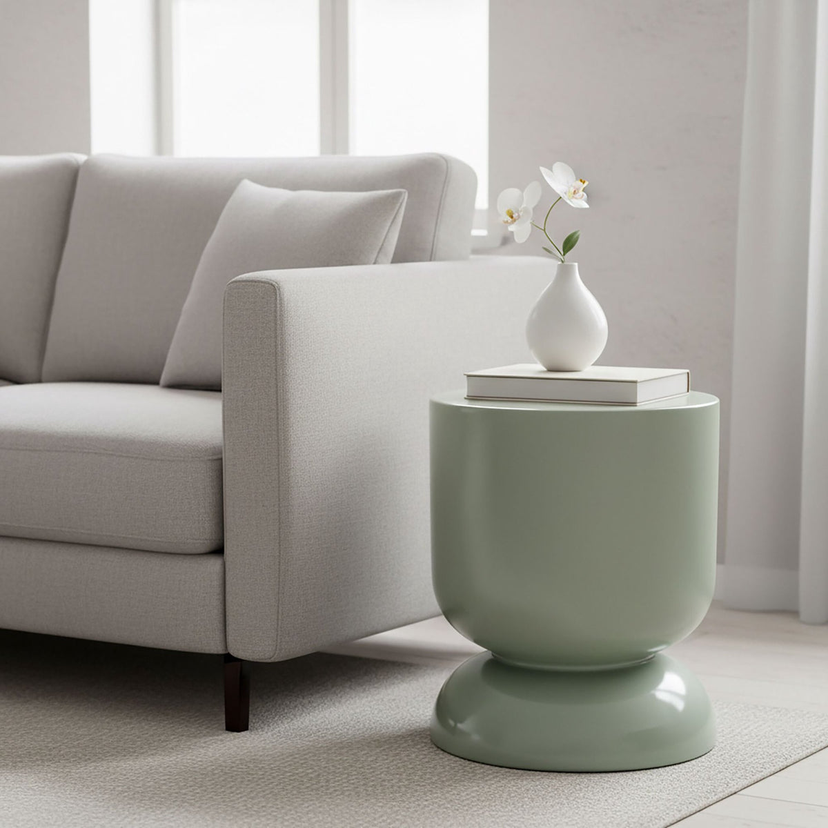 Hourglass Side Table & Stool – Metal, Multifunctional Design