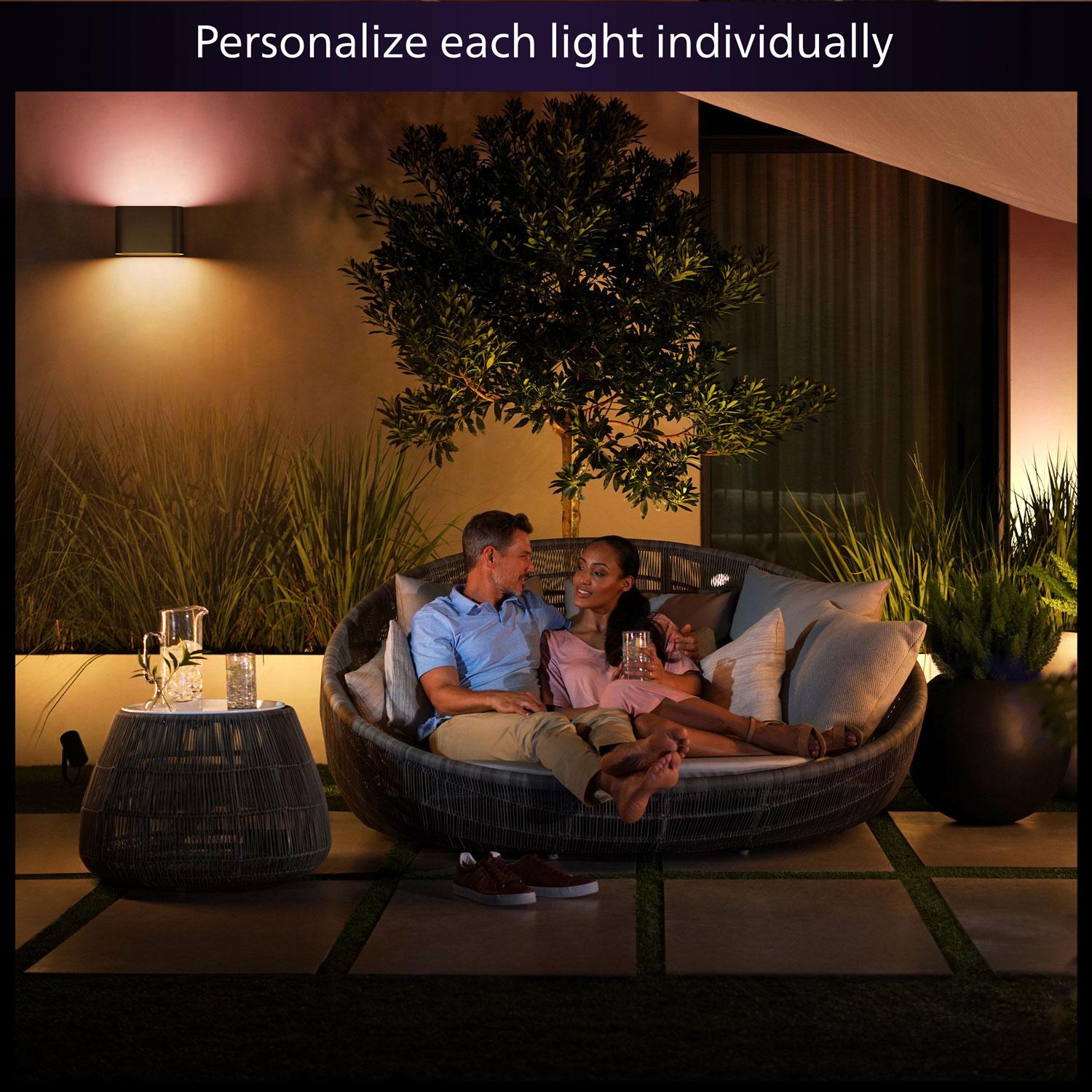 Hue Dymera Wall lamp indoor and outdoor White and Color Ambiance Black