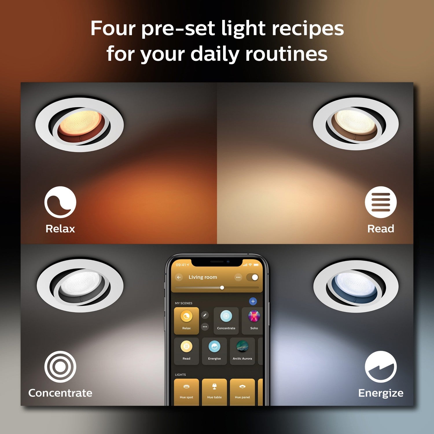 Hue Milliskin spot White Ambiance Round Alu