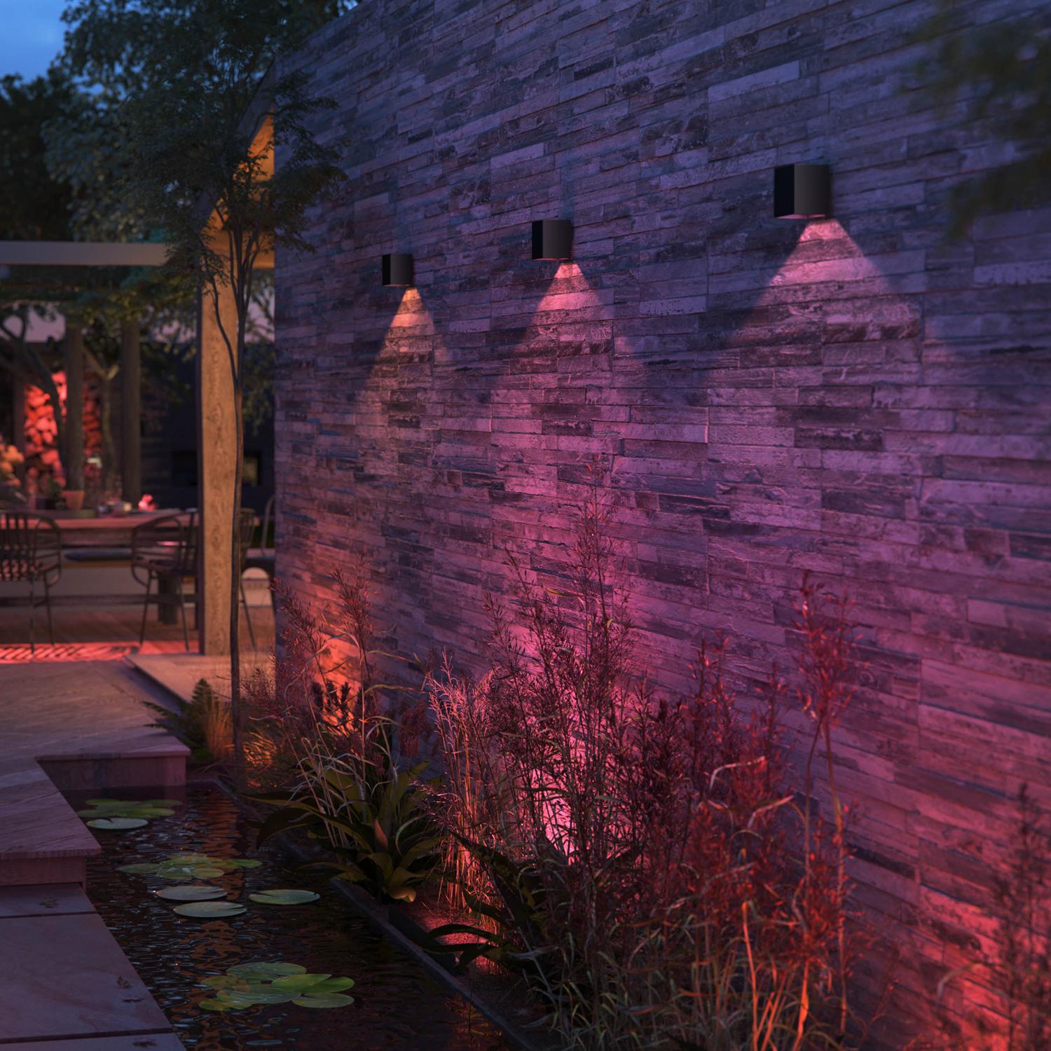 Hue Resonate Wall Lamp Downward White and Color Ambiance Black