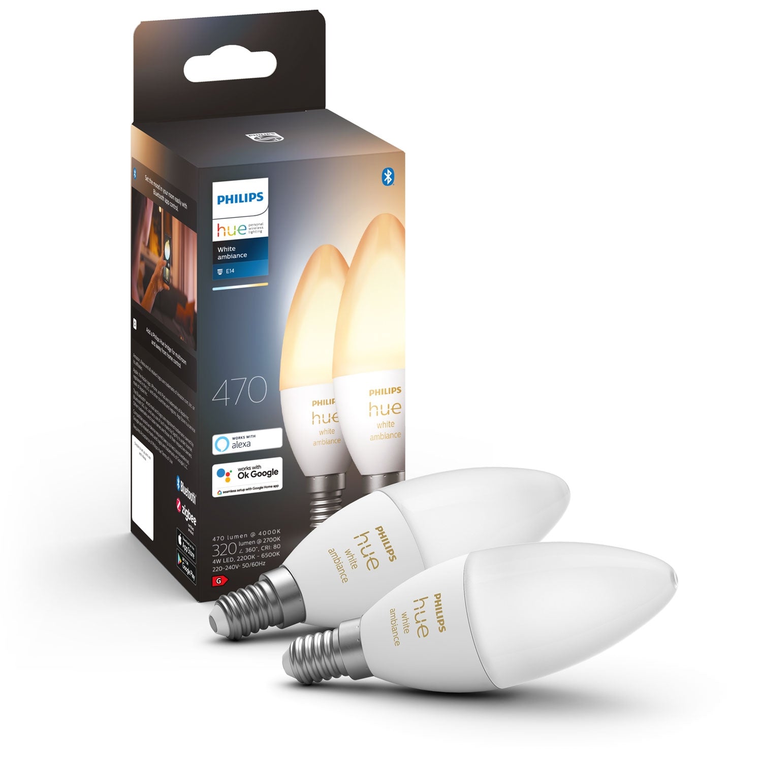 Hue White Ambiance E14 Crown 2-pack