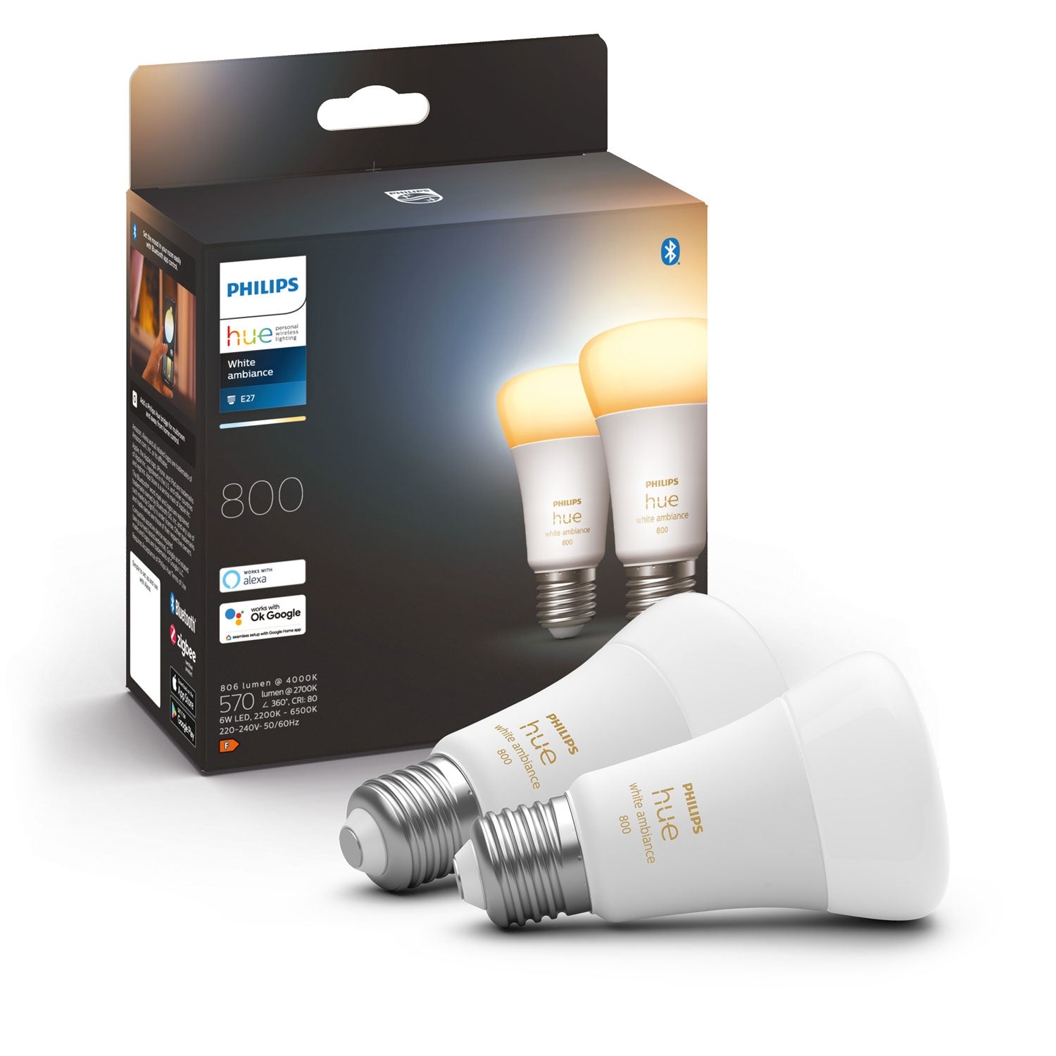 Hue White Ambiance E27 2-pack