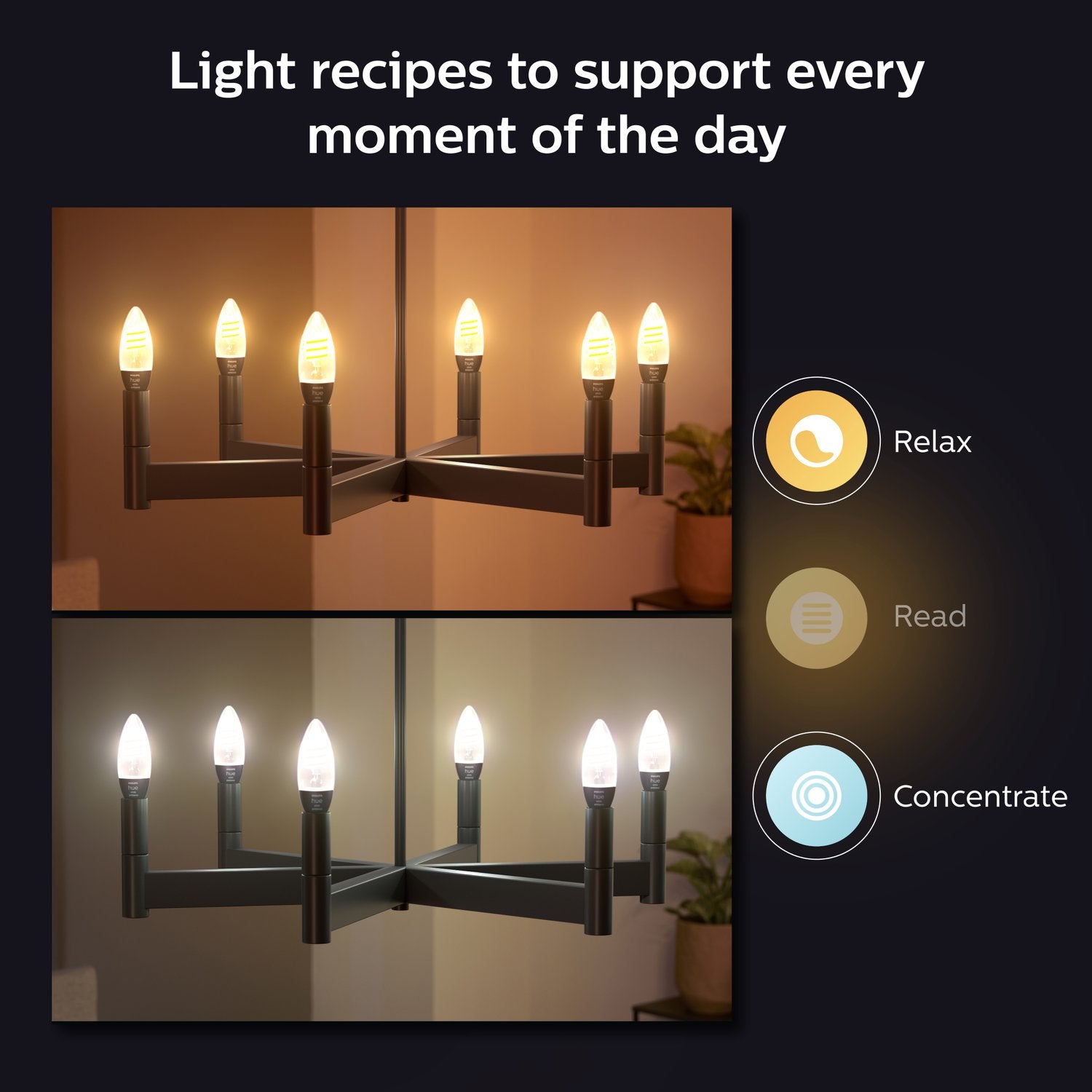 Hue White Ambiance Filament E14 Krone 350 lm 2-pack