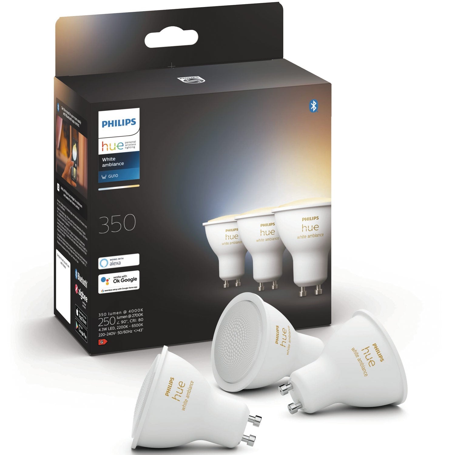 Hue White Ambiance GU10 3-pack